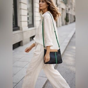 Marc by Marc Jacobs Leather Crossbody Bag Black Green Colorblock Purse